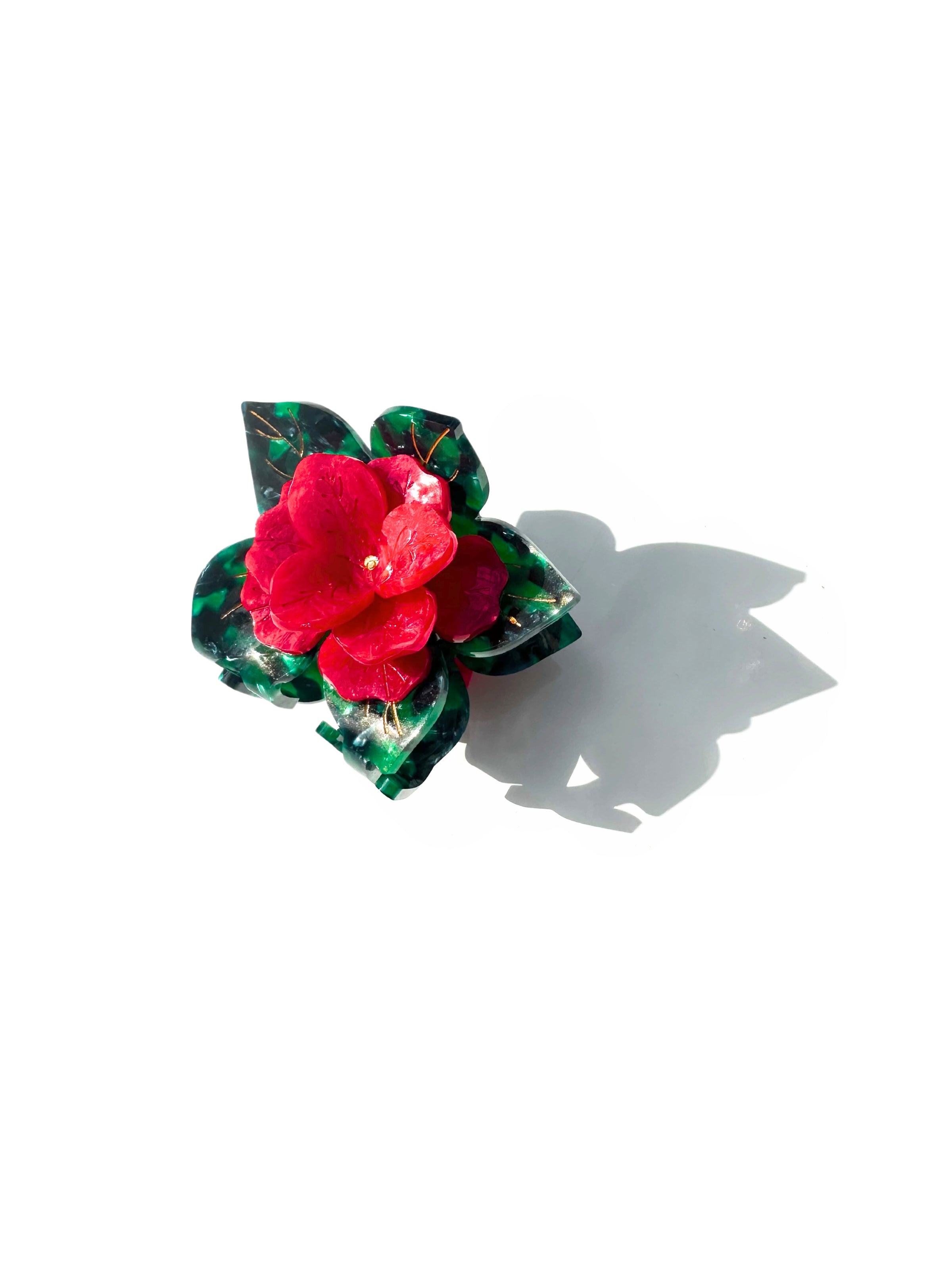 Hand-painted Poinsettia Claw Hair Clip | Eco-Friendly