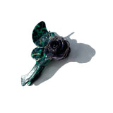 Handmade Origami Rose Stem Flower Claw Hair Clip