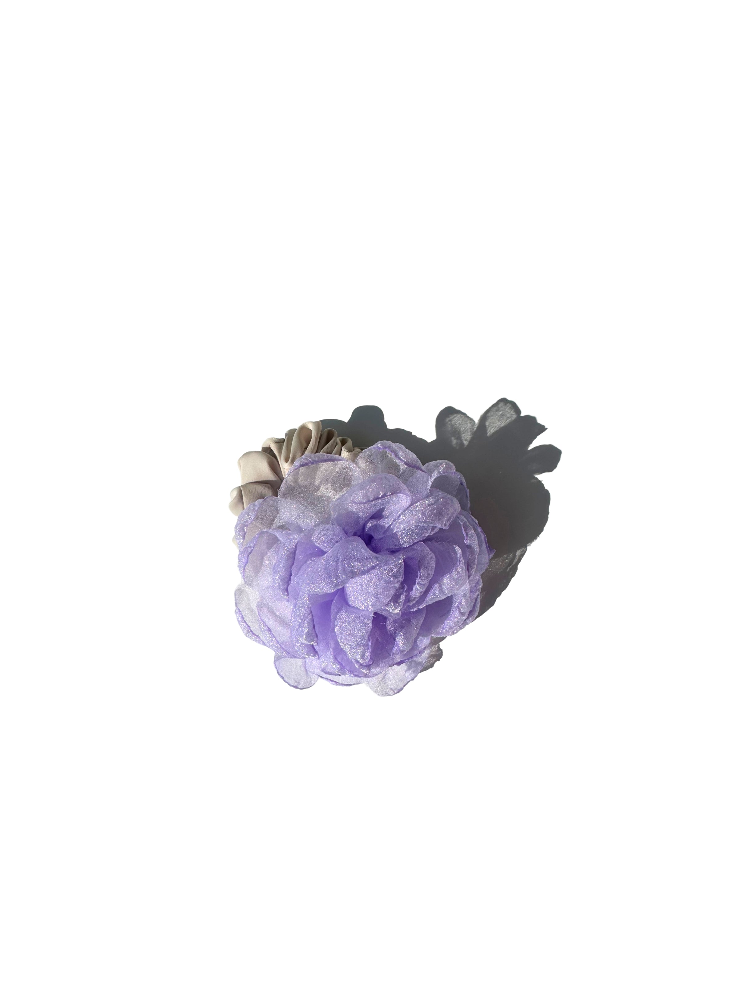 Handmade Big Organza Rose Flower Scrunchie