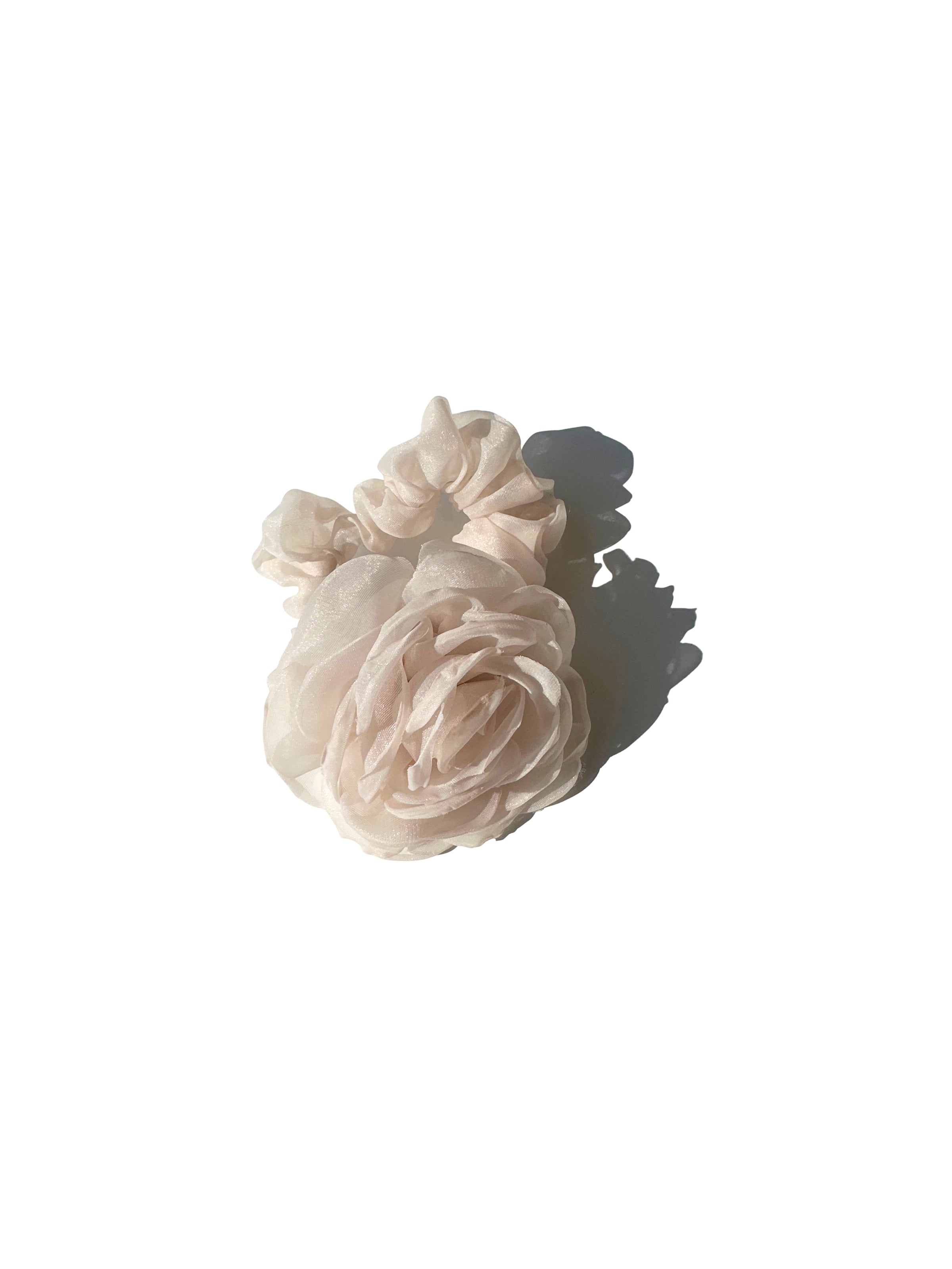 Handmade Organza Rose Flower Scrunchie