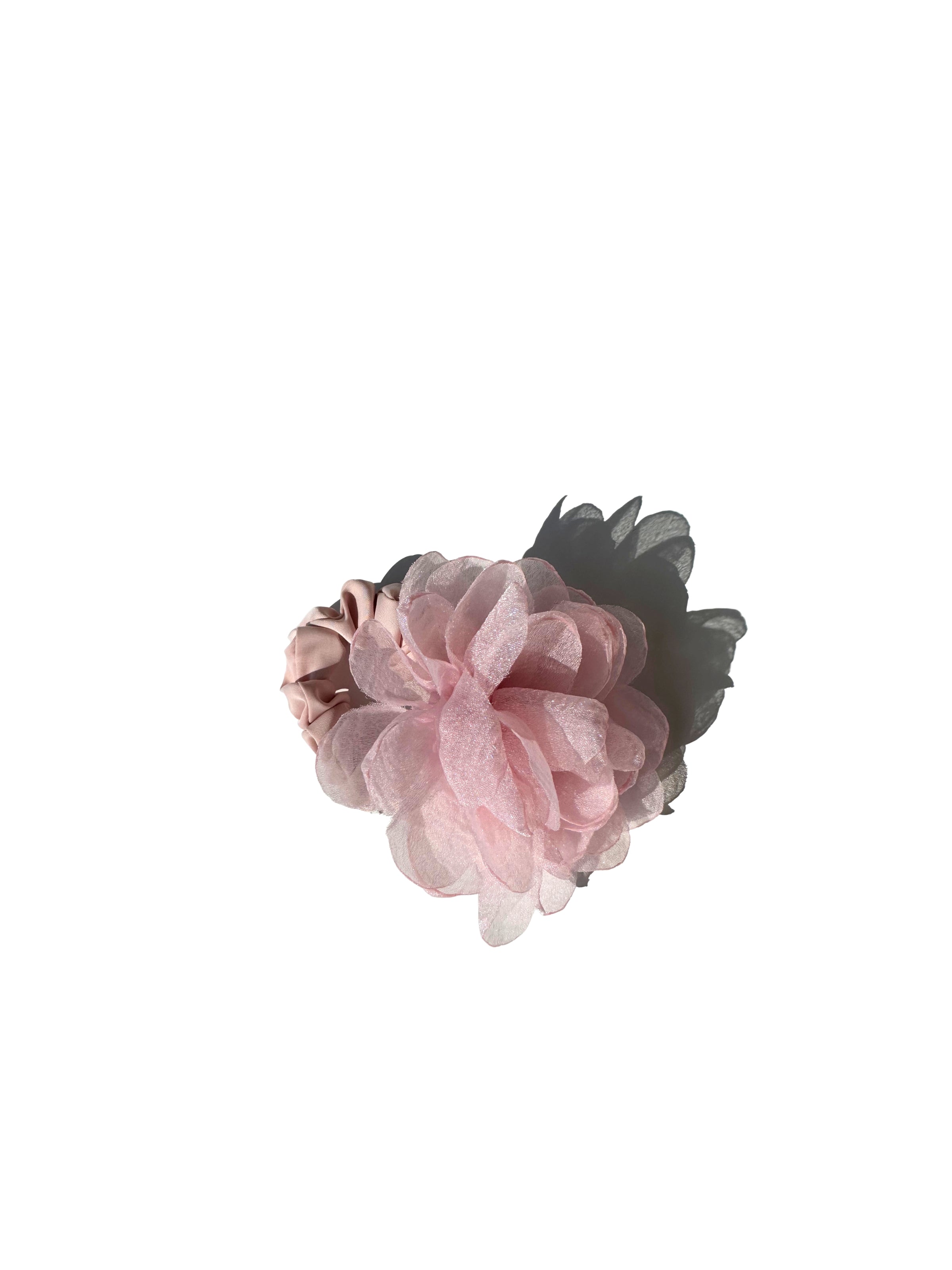 Handmade Big Organza Rose Flower Scrunchie