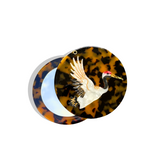 Hand-painted Crane Compact Mirror | Eco-Friendly