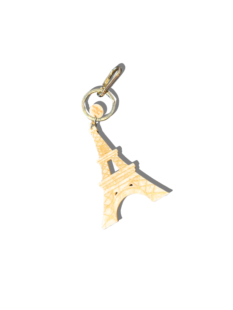 Hand-painted Eiffel Tower Bag Charm + Keychain | Eco-Friendly