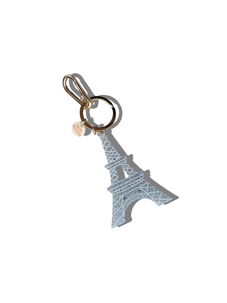 Hand-painted Eiffel Tower Bag Charm + Keychain | Eco-Friendly