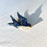 Hand-painted Swallow Bird Claw Hair Clip | Eco-Friendly