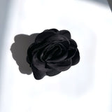 Big Satin Rose Flower Hair Claw Clip