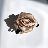 Big Satin Rose Flower Hair Claw Clip