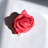 Big Satin Rose Flower Hair Claw Clip