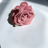 Big Satin Rose Flower Hair Claw Clip