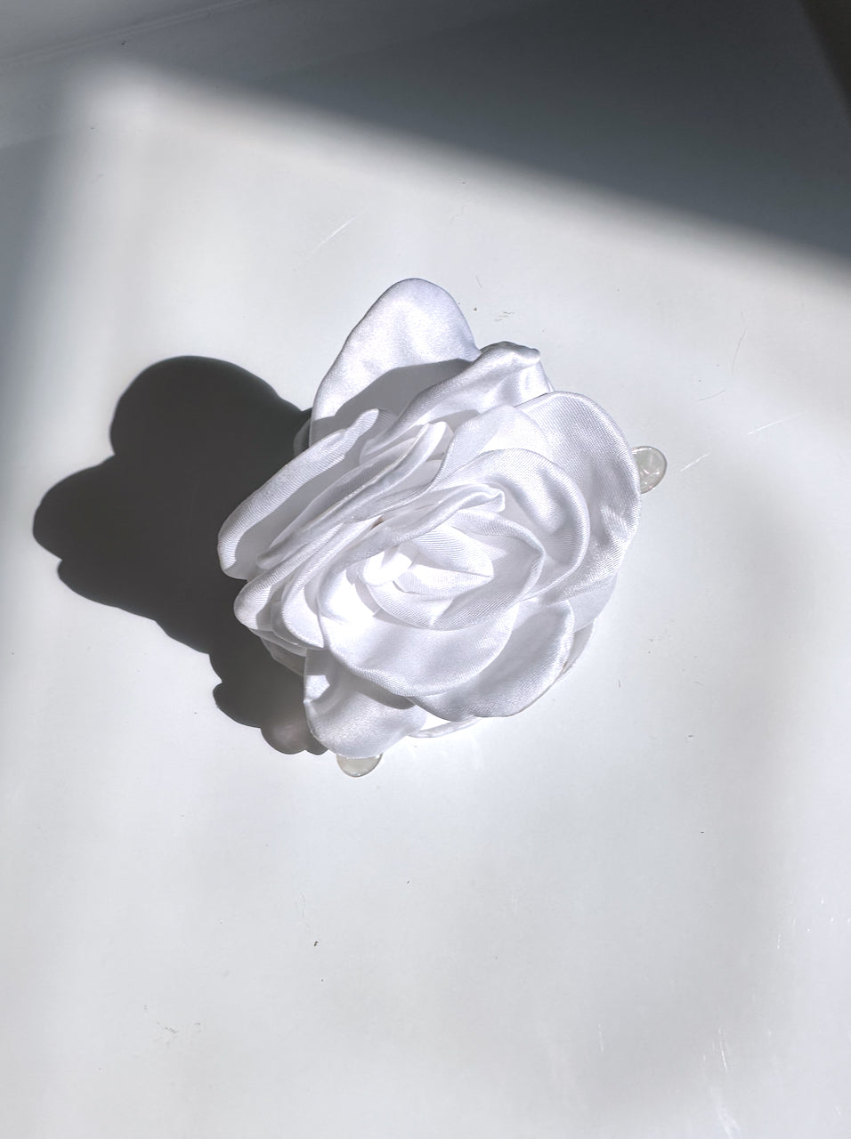 Big Satin Rose Flower Hair Claw Clip