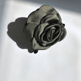 Big Satin Rose Flower Hair Claw Clip