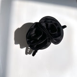 Tuxedo Rose Flower Hair Claw Clip