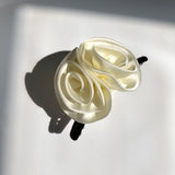 Tuxedo Rose Flower Hair Claw Clip