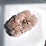 Fluffy Pom Vegan Fur Claw Hair Clip