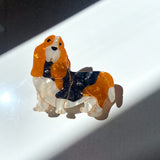 Hand-painted Basset Hound Dog Claw Hair Clip | Eco-Friendly