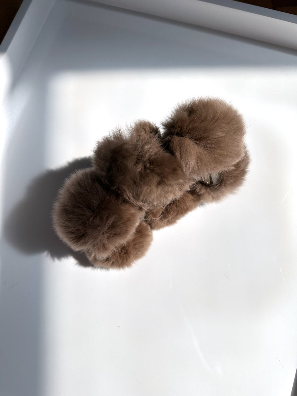 Fluffy Pom Vegan Fur Claw Hair Clip