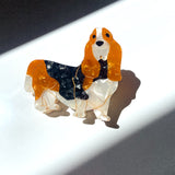 Hand-painted Basset Hound Dog Claw Hair Clip | Eco-Friendly