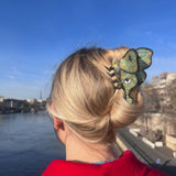 Hand-painted Luna Moth Claw Hair Clip | Eco-Friendly