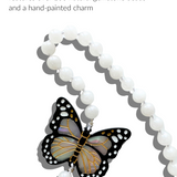 Hand-painted Monarch Butterfly Gemstone Crossbody Phone Chain