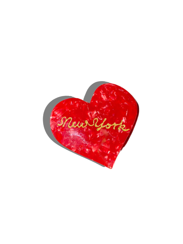 Hand-Painted New York Heart Acetate Claw Hair Clip | Eco-Friendly