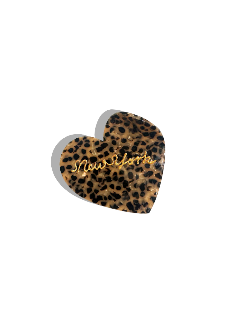 Hand-Painted New York Heart Acetate Claw Hair Clip | Eco-Friendly