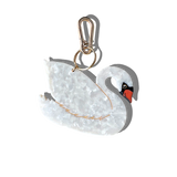 Hand-painted Swan Bag Charm + Keychain | Eco-Friendly