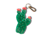 Hand-painted Cactus Bag Charm + Keychain | Eco-Friendly