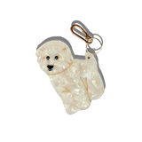 Hand-painted Bichon Frise Dog Breed Bag Charm + Keychain | Eco-Friendly