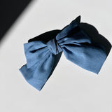 Denim Bow Barrette Hair Clip