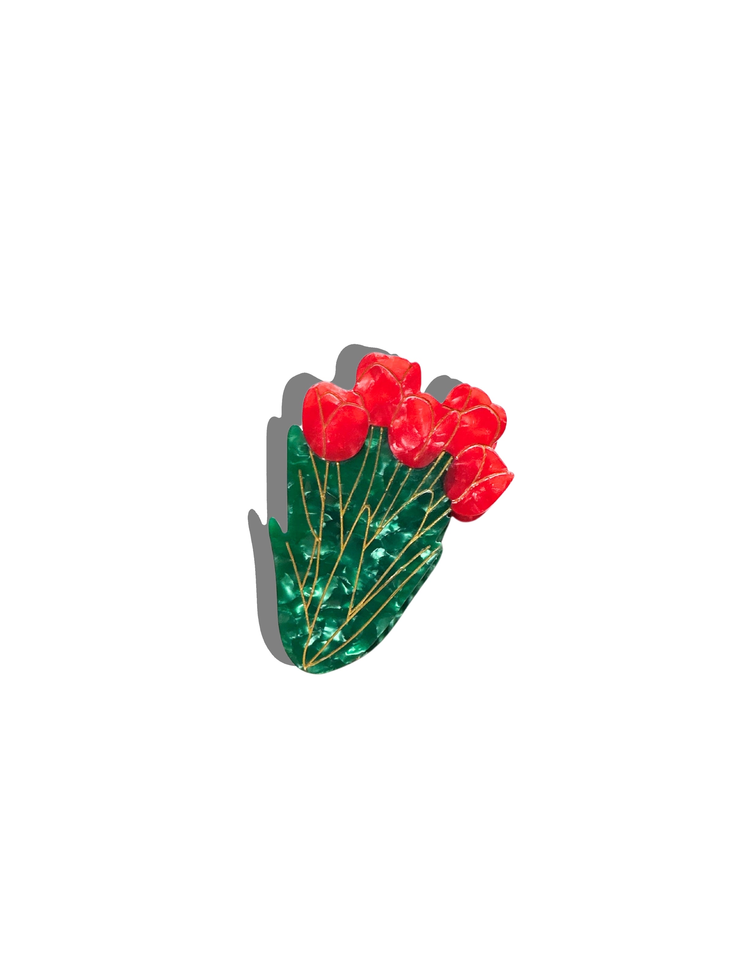 Hand-painted Tulips Flower Claw Hair Clip | Eco-Friendly