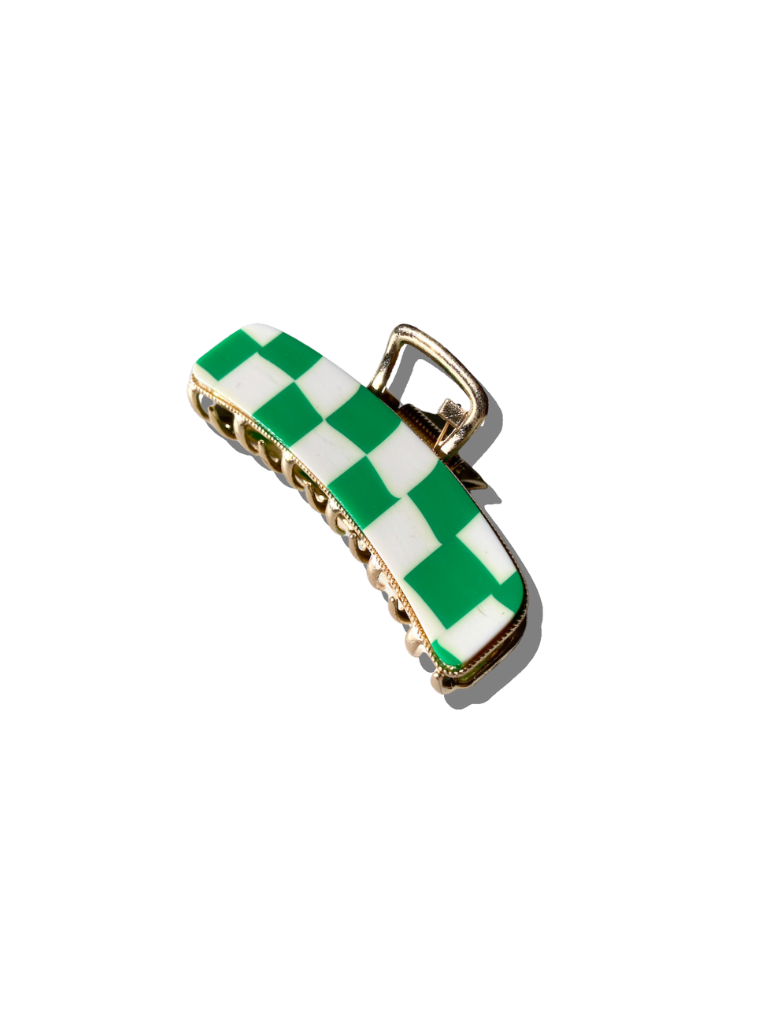 Checkered Gold Claw Clip | Eco-Friendly