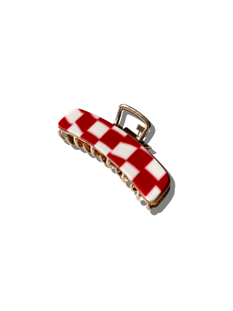 Checkered Gold Claw Clip | Eco-Friendly