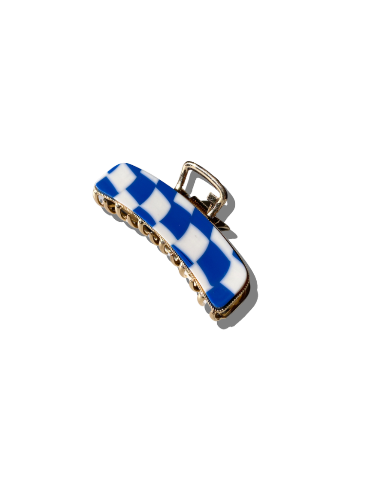 Checkered Gold Claw Clip | Eco-Friendly