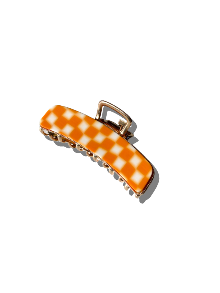 Checkered Gold Claw Clip | Eco-Friendly