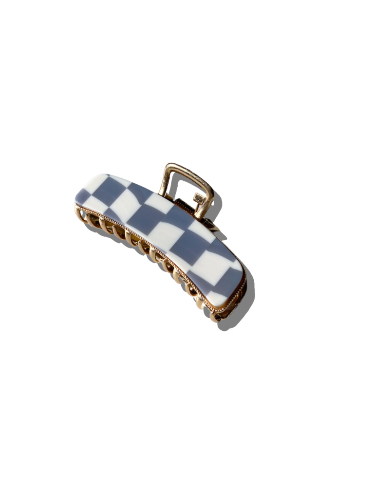 Checkered Gold Claw Clip | Eco-Friendly