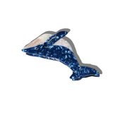 Hand-painted Blue Whale Hair Claw Clip | Eco-Friendly