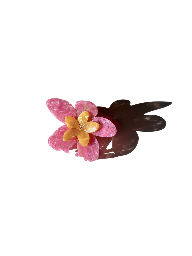 Hand-painted Frangipani Flower Claw Hair Clip | Eco-Friendly