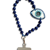 Hand-painted Evil Eye Gemstone Bracelet Phone Chain