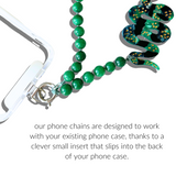 Hand-painted Lucky Horseshoe Gemstone Bracelet Phone Chain