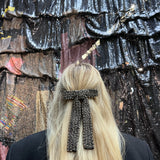 Embellished Hair Bow Barrette Clip | Hand-Stitched