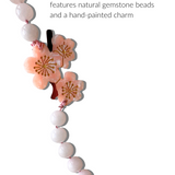 Hand-painted Cherry Blossom Gemstone Bracelet Phone Chain