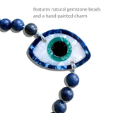 Hand-painted Evil Eye Gemstone Bracelet Phone Chain