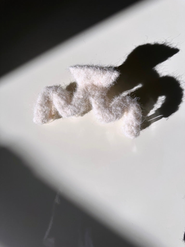 Scandi Wavy Wool Hair Claw Clip