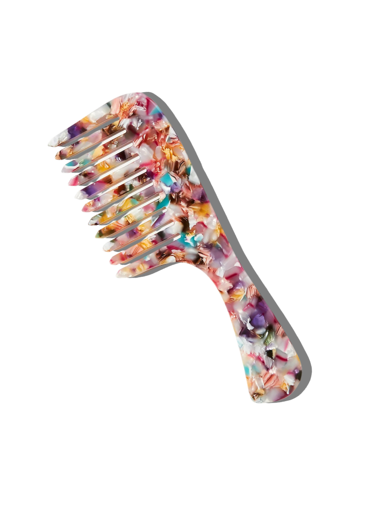 Wide Tooth Handle Acetate Hair Comb | Eco-Friendly