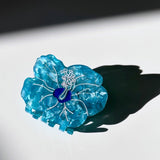 Hand-painted Hibiscus Flower Claw Hair Clip | Eco-Friendly