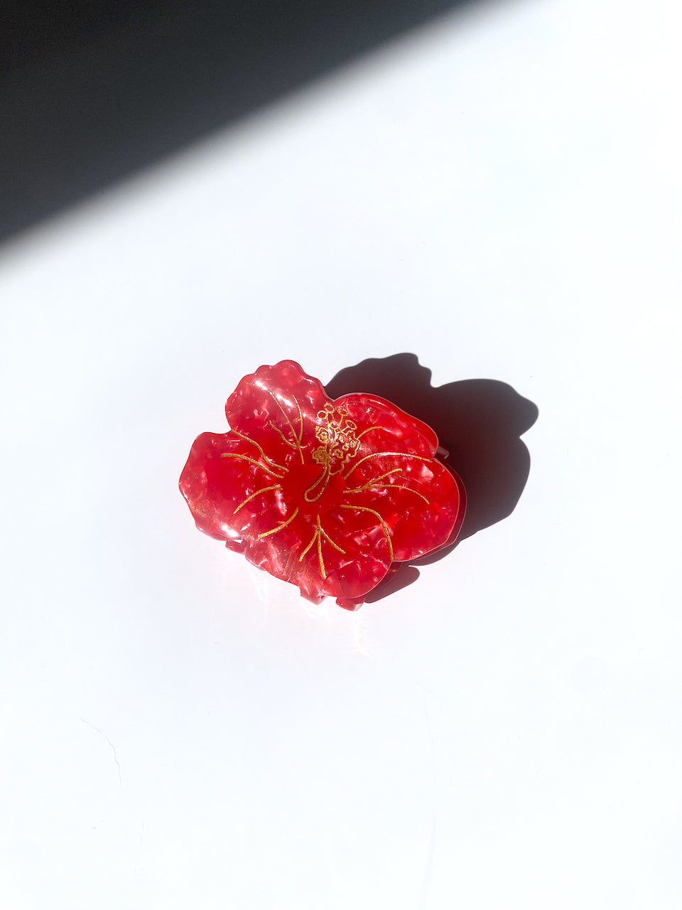 Hand-painted Hibiscus Flower Claw Hair Clip | Eco-Friendly