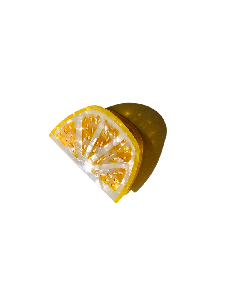 Hand-painted Citrus Slice Fruit Claw Hair Clip | Eco-Friendly