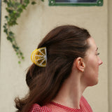 Hand-painted Citrus Slice Fruit Claw Hair Clip | Eco-Friendly
