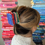 Hand-painted Book Stack Claw Hair Clip | Eco-Friendly