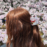 Hand-painted Lucky Cat Claw Hair Clip | Eco-Friendly